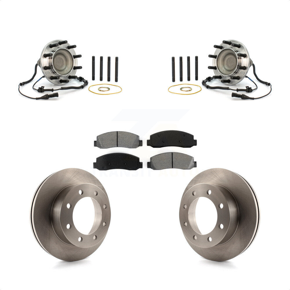 Front Hub Bearing Assembly Disc Brake Rotors And Pads Kit For Ford F-450 Super Duty KBB-126463