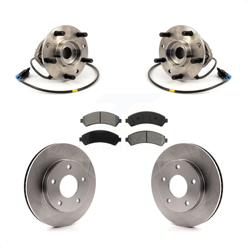 Front Hub Bearing Brake Rotor Pad Kit For 1997 Chevrolet Blazer 4WD with Drum rear brakes KBB-126472