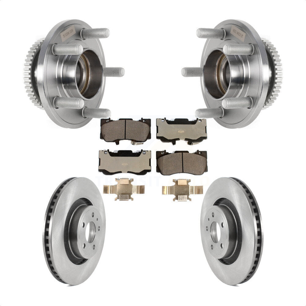 Front Hub Bearing Assembly Disc Brake Rotors And Ceramic Pads Kit For Ford Mustang KBB-126482