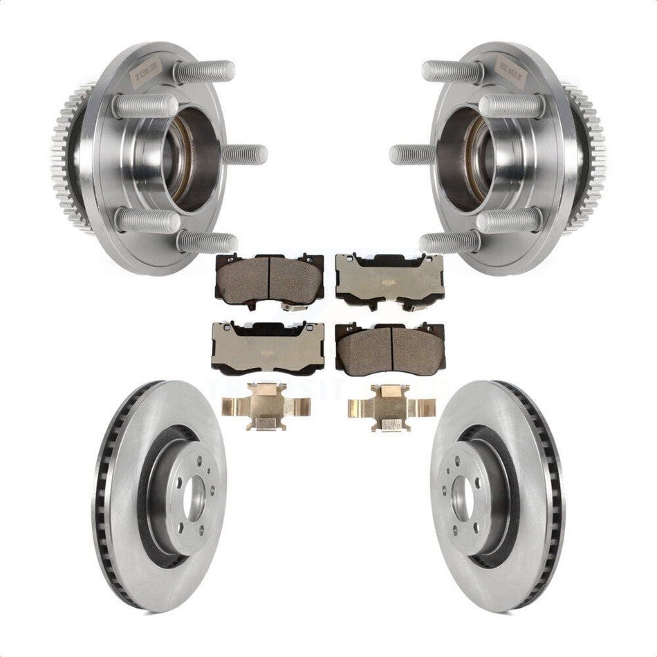 Front Hub Bearing Assembly Disc Brake Rotors And Ceramic Pads Kit For Ford Mustang KBB-126482