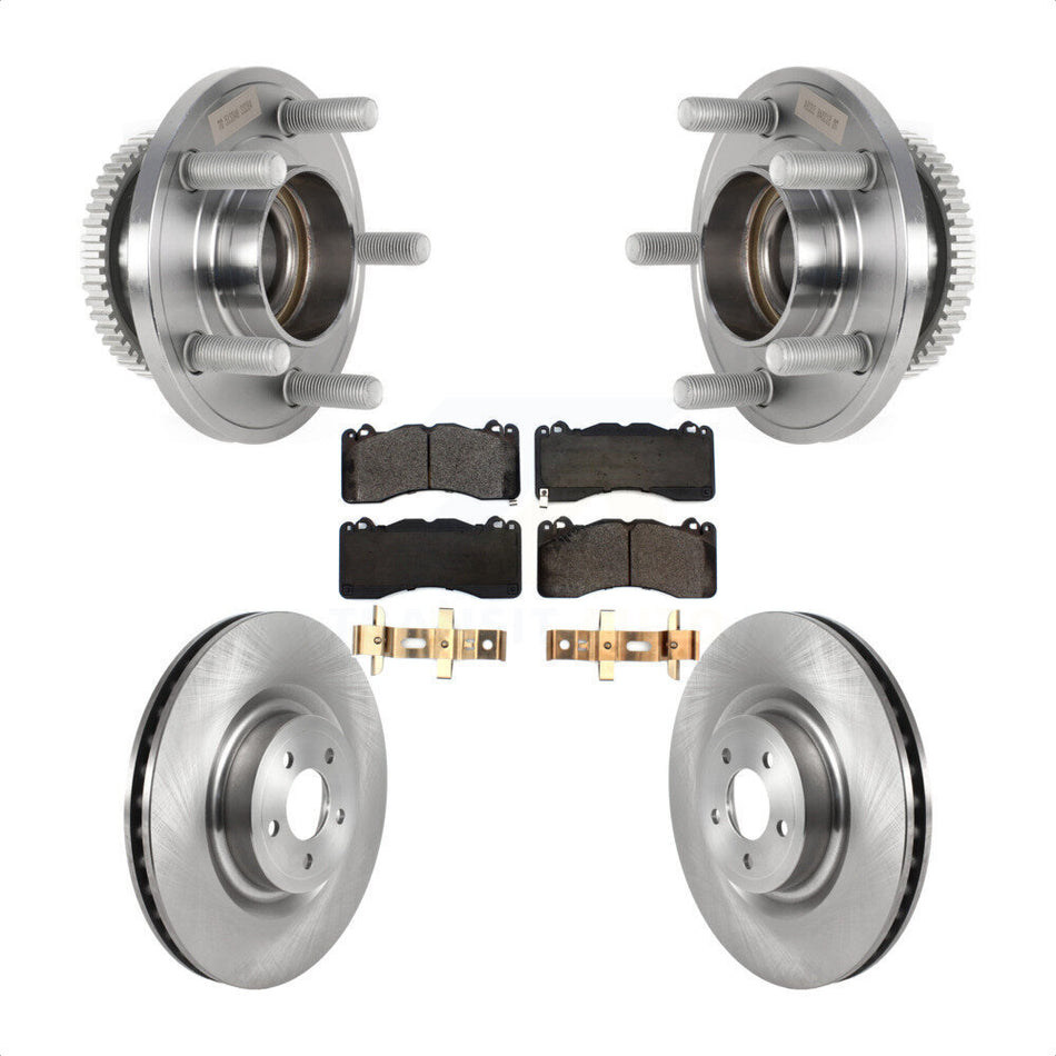 Front Hub Bearing Assembly Disc Brake Rotor & Pad Kit For Ford Mustang With Brembo Brakes KBB-126483