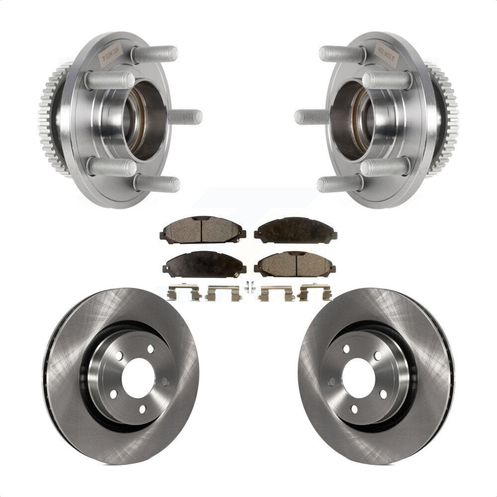 Front Hub Bearing Assembly Disc Brake Rotors And Ceramic Pads Kit For Ford Mustang KBB-126484