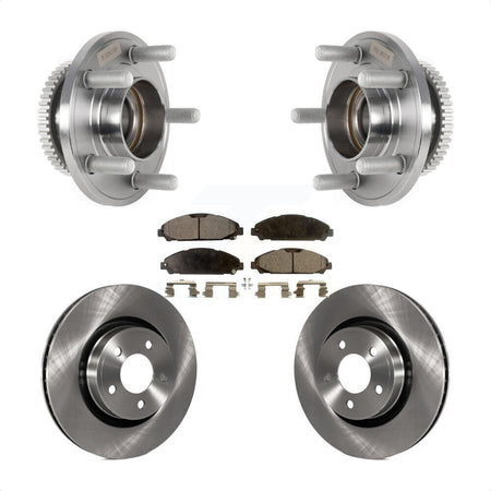 Front Hub Bearing Assembly Disc Brake Rotors And Ceramic Pads Kit For Ford Mustang KBB-126484