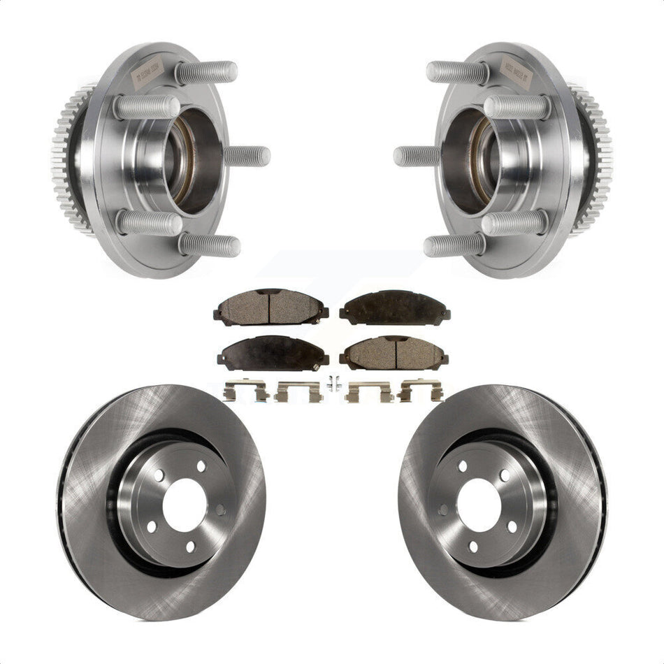 Front Hub Bearing Assembly Disc Brake Rotors And Ceramic Pads Kit For Ford Mustang KBB-126484