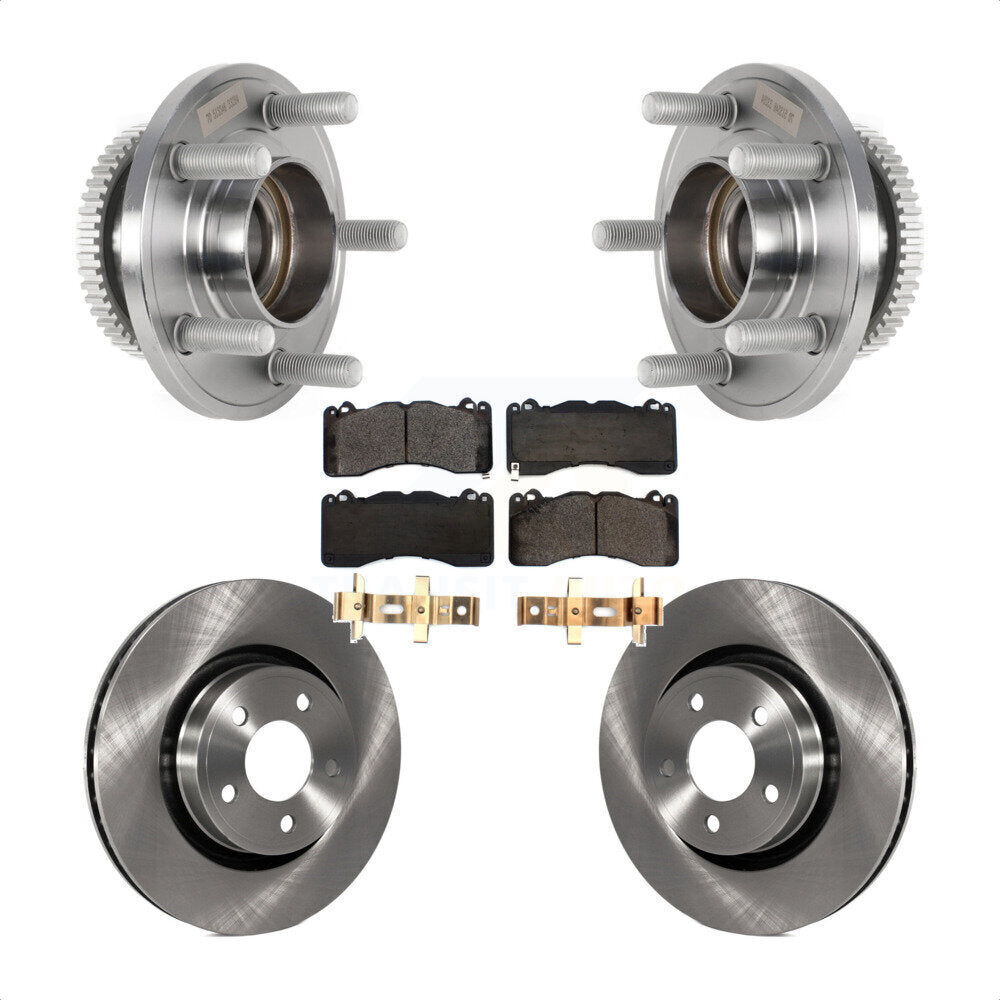 Front Hub Bearing Disc Brake Rotor & Pads Kit For 2015 Ford Mustang V6 With Brembo Brakes KBB-126485