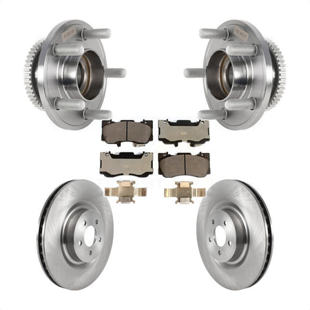 Front Hub Bearing Assembly Disc Brake Rotors And Ceramic Pads Kit For Ford Mustang KBB-126486
