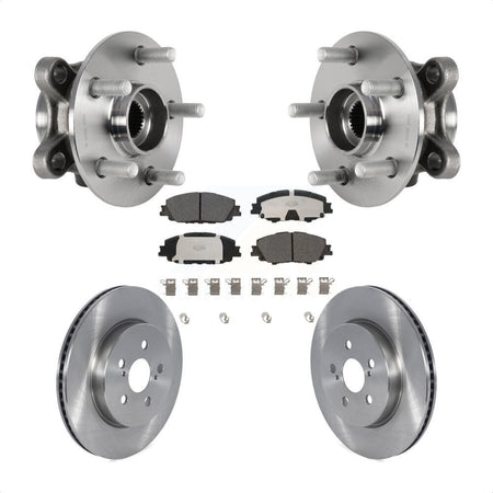 Front Hub Bearing Assembly Disc Brake Rotors And Pads Kit For Toyota Corolla Prius Prime KBB-126494