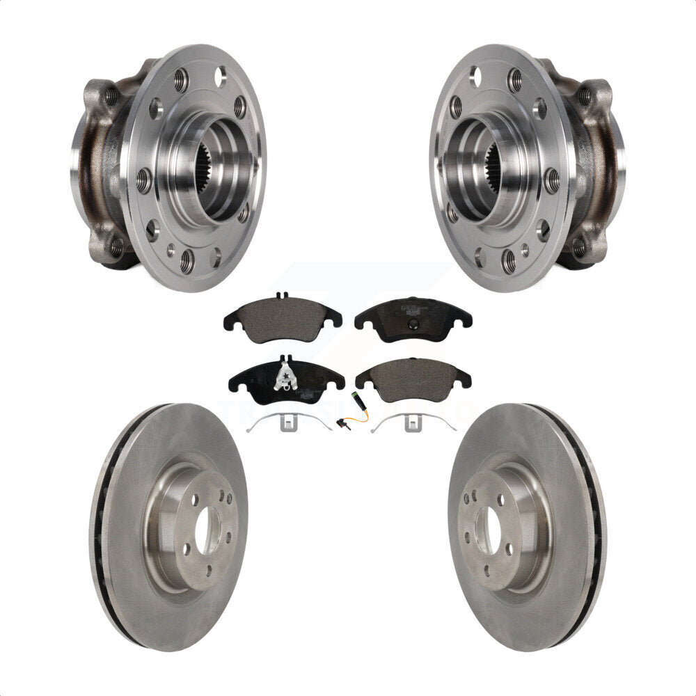 Front Hub Bearing Assembly Disc Brake Rotors And Pads Kit For 2017 Mercedes-Benz E400 AWD KBB-126495