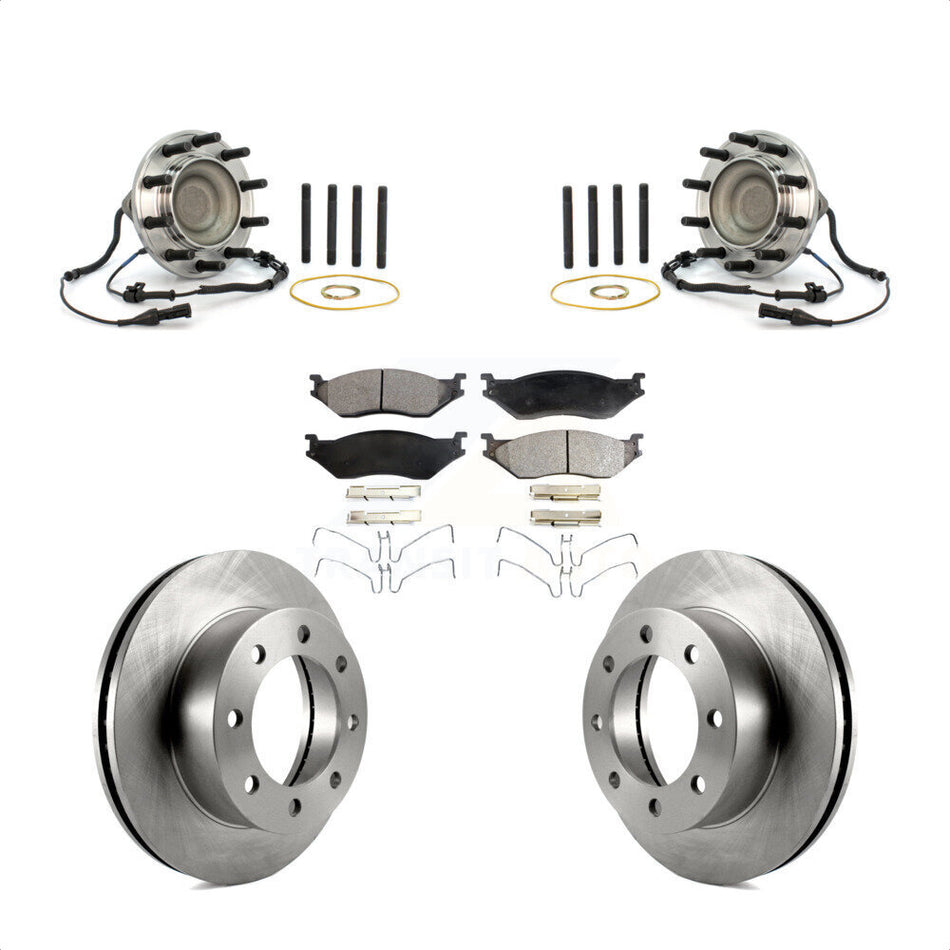 Front Hub Bearing Brake Rotor & Pad Kit For Ford F-450 Super Duty 4 X 2 With 8 Lug Wheels KBB-126507