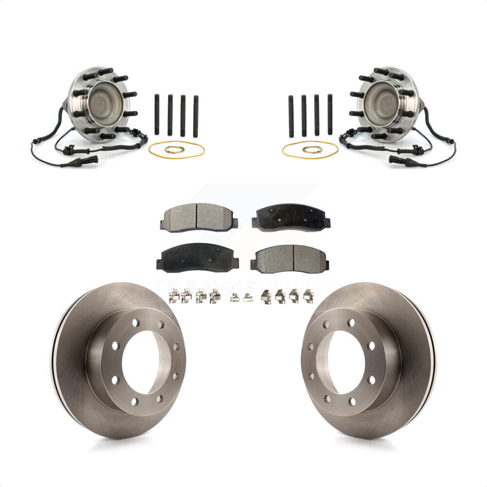 Front Hub Bearing Assembly Disc Brake Rotor And Ceramic Pad Kit For Ford F-450 Super Duty KBB-126508