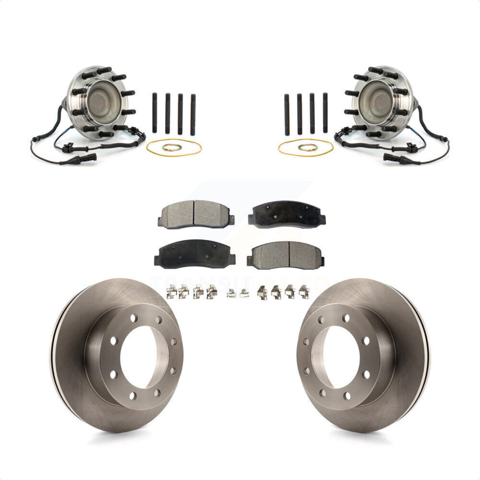 Front Hub Bearing Assembly Disc Brake Rotor And Ceramic Pad Kit For Ford F-450 Super Duty KBB-126508