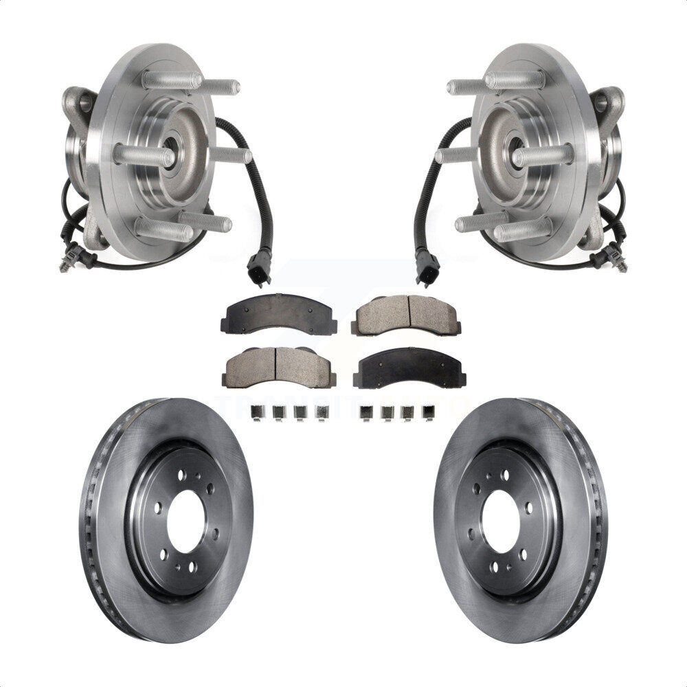 Front Hub Bearing Brake Rotor Pad Kit For 2015-2017 Ford Expedition Lincoln Navigator 4WD KBB-126512