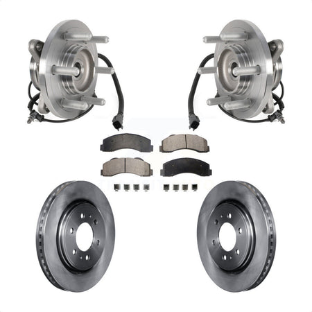 Front Hub Bearing Brake Rotor Pad Kit For 2015-2017 Ford Expedition Lincoln Navigator 4WD KBB-126512
