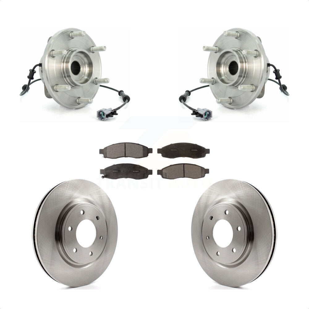 Front Hub Bearing Assembly Disc Brake Rotor And Pads Kit For 2007 Nissan TITAN From 04 07 KBB-126513