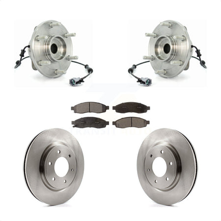 Front Hub Bearing Assembly Disc Brake Rotor And Pads Kit For 2007 Nissan TITAN From 04 07 KBB-126513