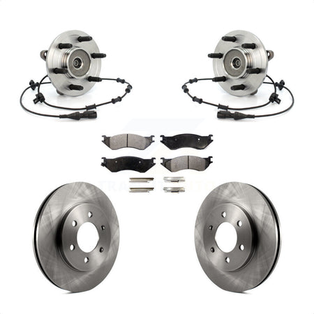 Front Hub Bearing Brake Rotor & Pad Kit For Lincoln Navigator 4WD with Coil front springs KBB-126514