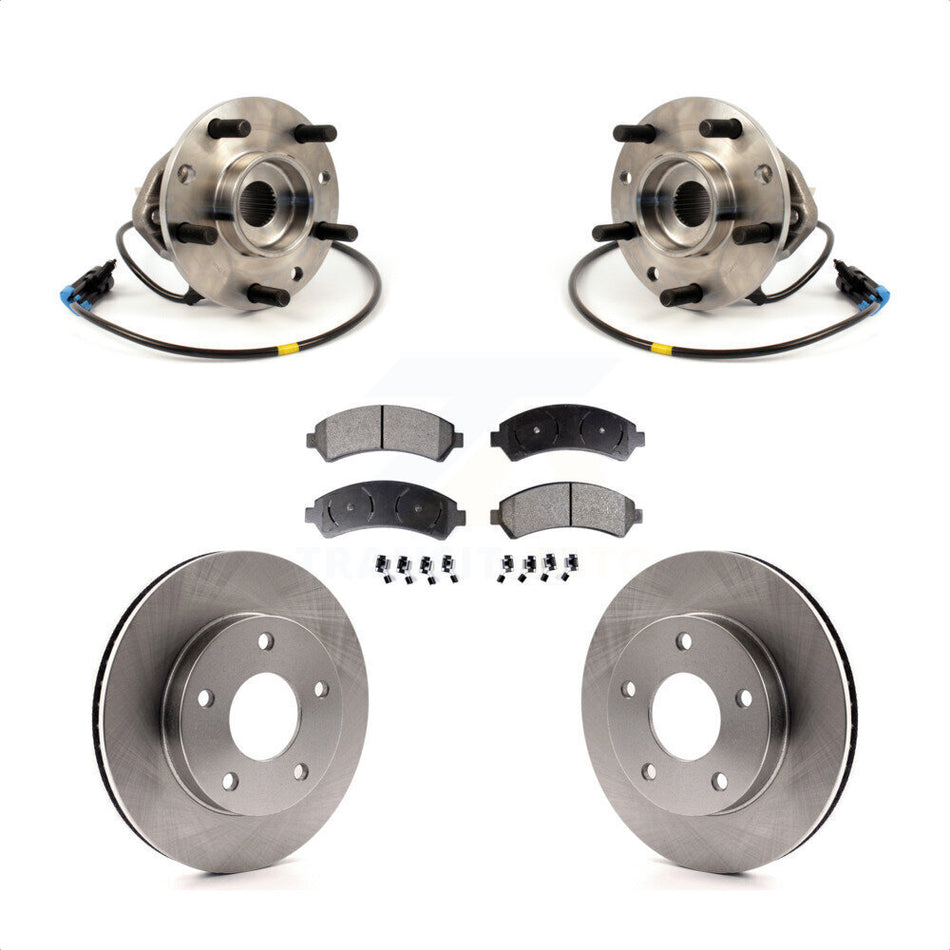 Front Hub Bearing Brake Rotor Pad Kit For 1997 Chevrolet Blazer 4WD with Drum rear brakes KBB-126521