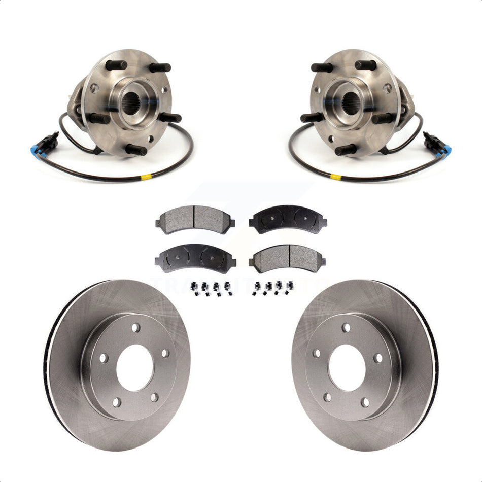 Front Hub Bearing Brake Rotor Pad Kit For 1997 Chevrolet Blazer 4WD with Drum rear brakes KBB-126521