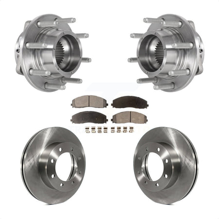 Front Hub Bearing Disc Brake Rotor Pads Kit For 2017-2022 Ford F-350 Super Duty F-250 4WD KBB-126522