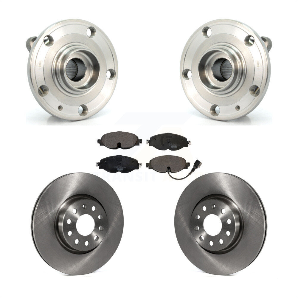 Front Hub Bearing Assembly Disc Brake Rotors And Ceramic Pads Kit For Volkswagen Passat KBB-126523