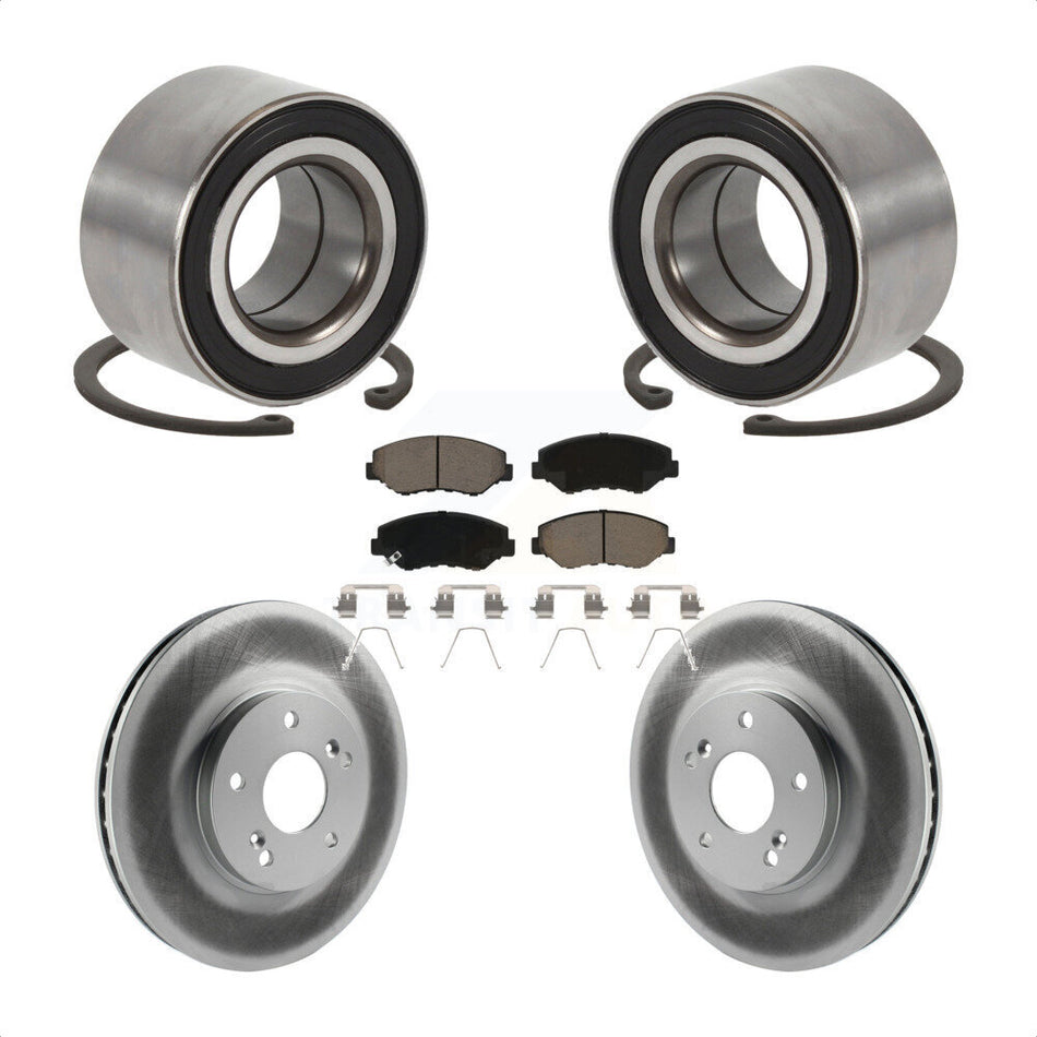 Front Wheel Bearing Coated Brake Rotor And Pad Kit For 2005 Honda Accord Hybrid with 3.0L KBB-126669