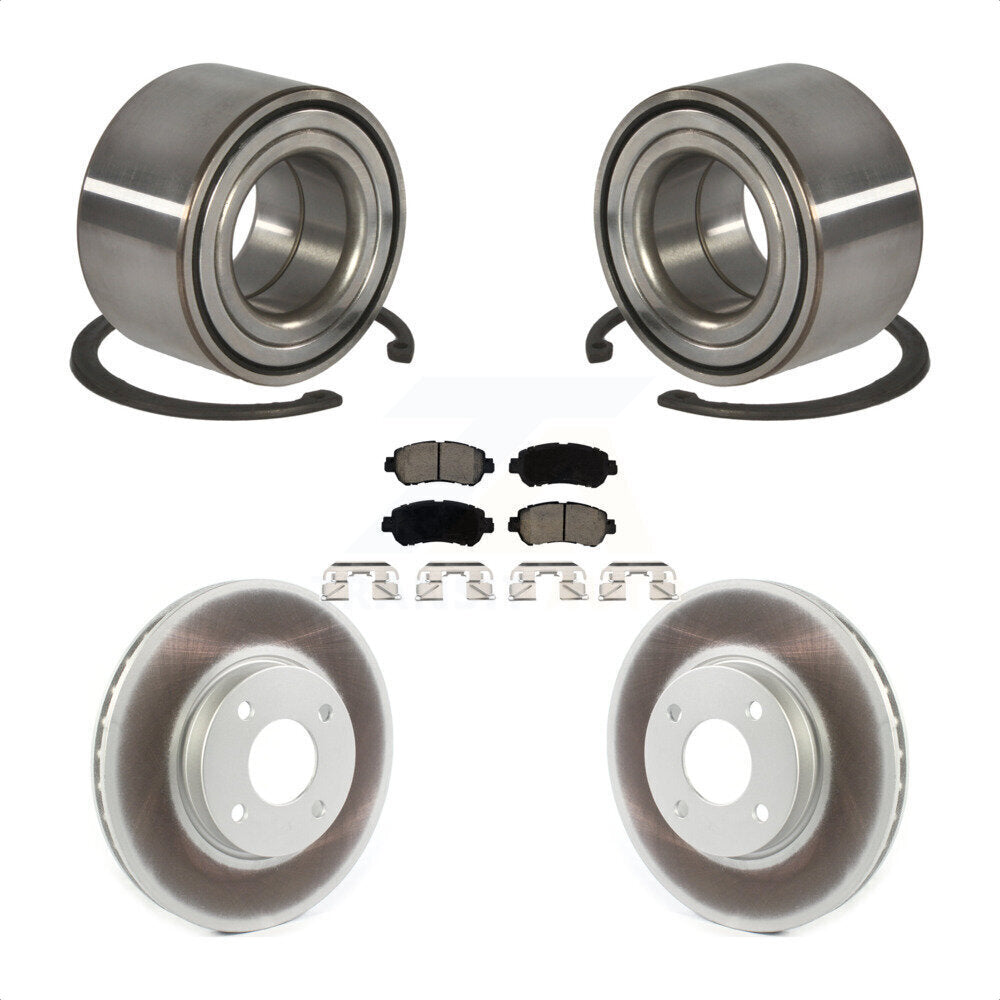 Front Wheel Bearing Coated Disc Brake Rotors And Ceramic Pads Kit For Nissan Kicks Versa KBB-126674
