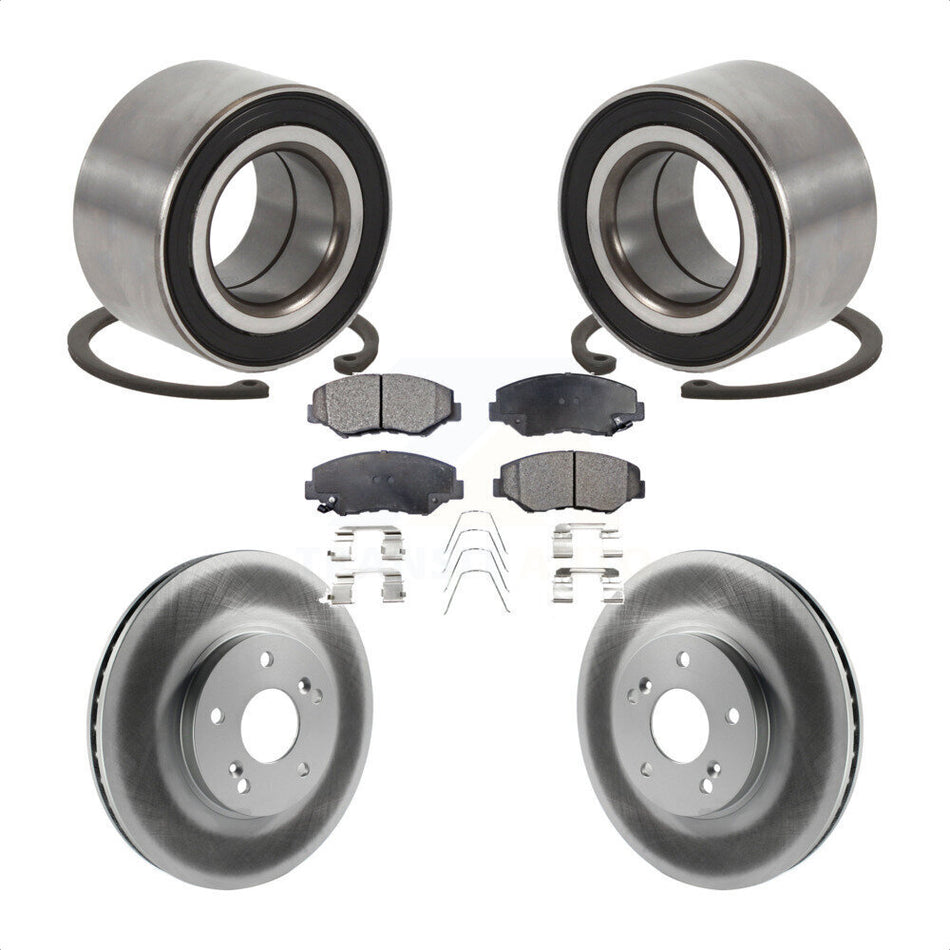Front Wheel Bearing Coated Brake Rotor And Pad Kit For 2005 Honda Accord Hybrid with 3.0L KBB-126693