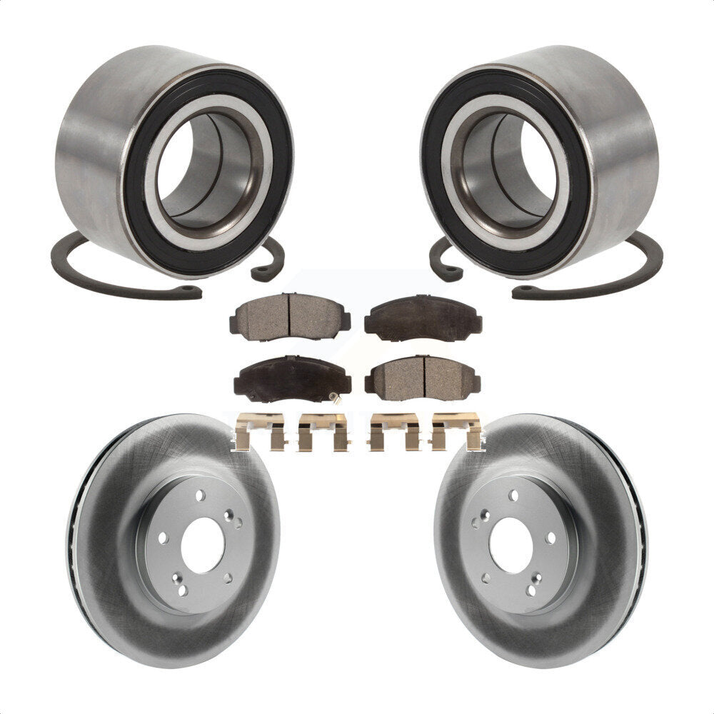 Front Wheel Bearing Coated Disc Brake Rotors And Semi-Metallic Pads Kit For Honda Accord KBB-126694