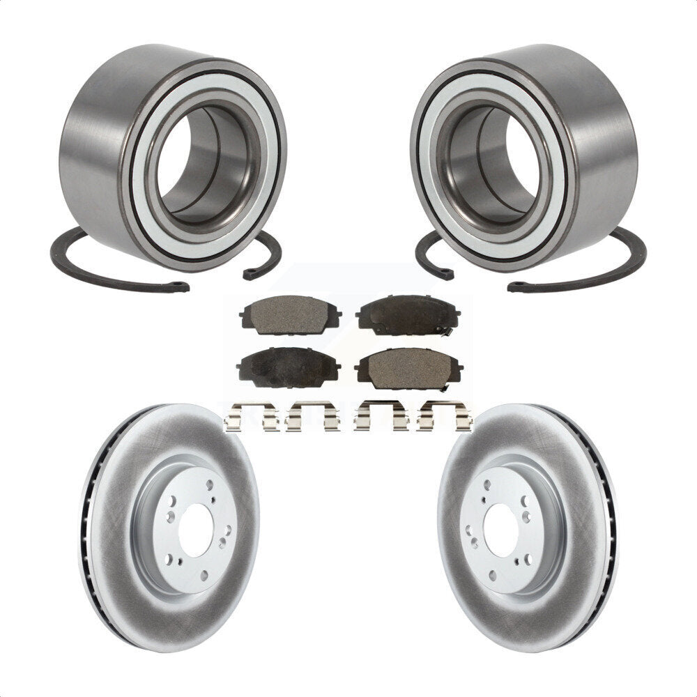 Front Wheel Bearing Coated Disc Brake Rotors And Pads Kit For 2002-2006 Acura RSX Type-S KBB-126695