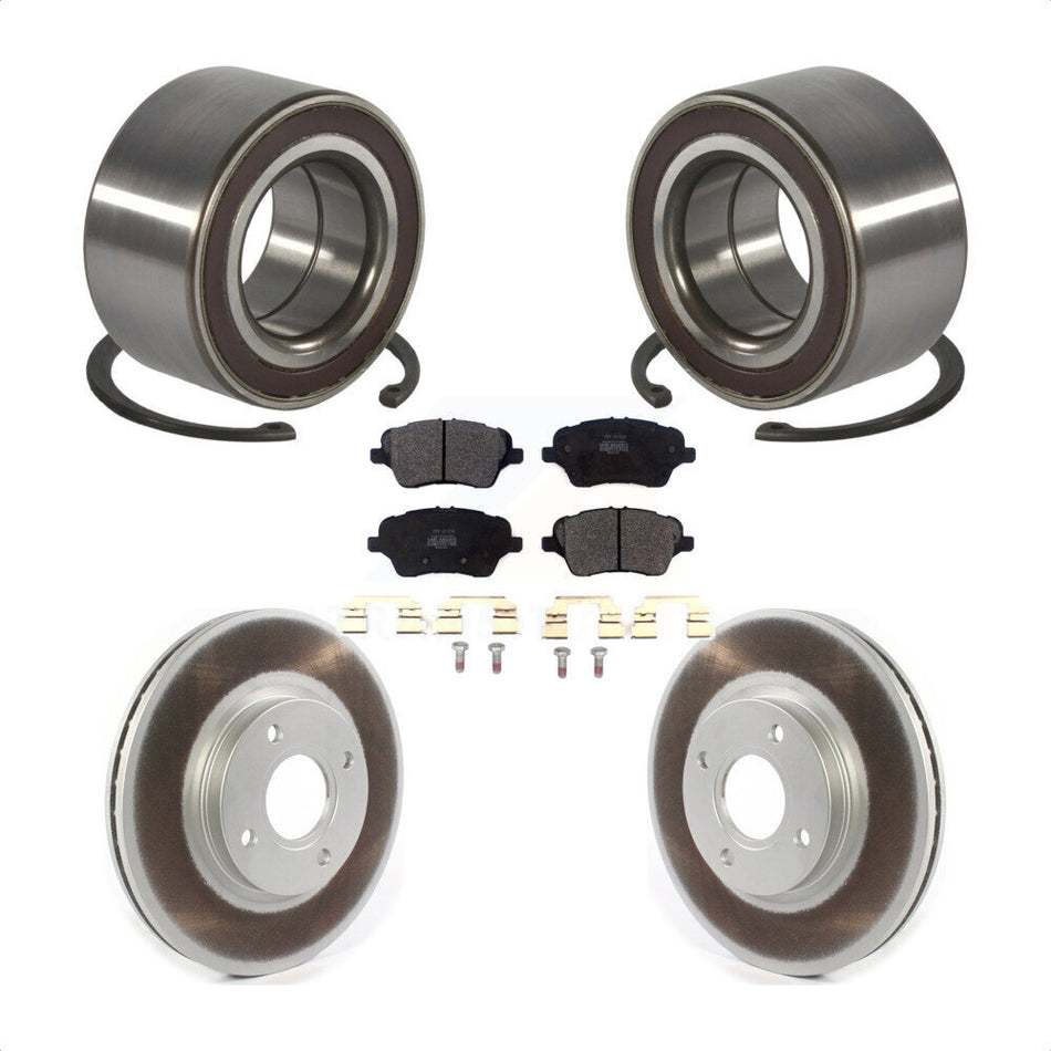 Front Wheel Bearing Coated Disc Brake Rotors And Pads Kit For 2014-2019 Ford Fiesta ST KBB-126697
