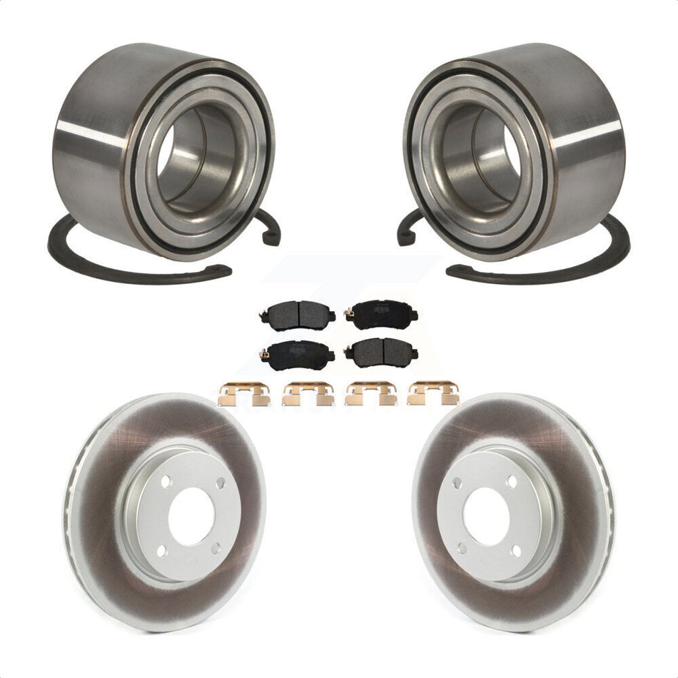Front Wheel Bearing Coated Disc Brake Rotors And Pads Kit For Nissan Kicks Versa KBB-126699