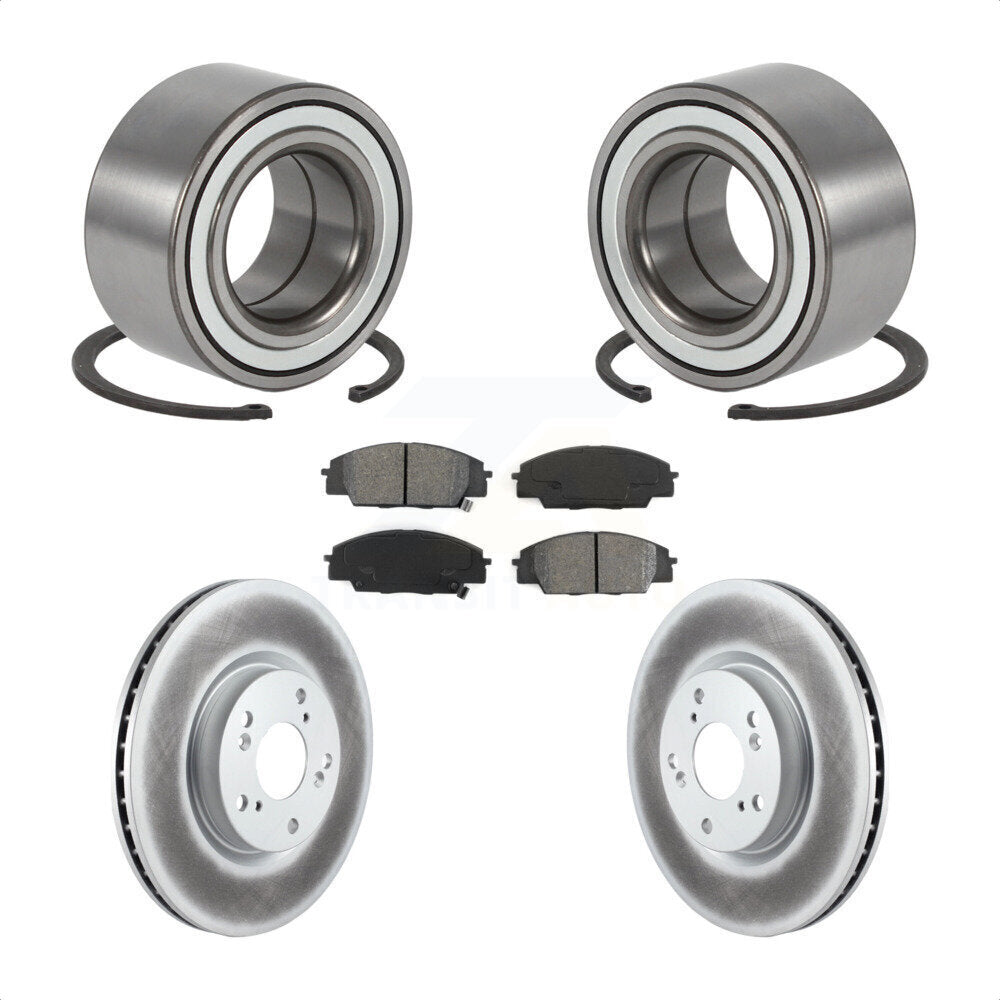 Front Wheel Bearing Coated Disc Brake Rotors And Pads Kit For 2002-2006 Acura RSX Type-S KBB-126718