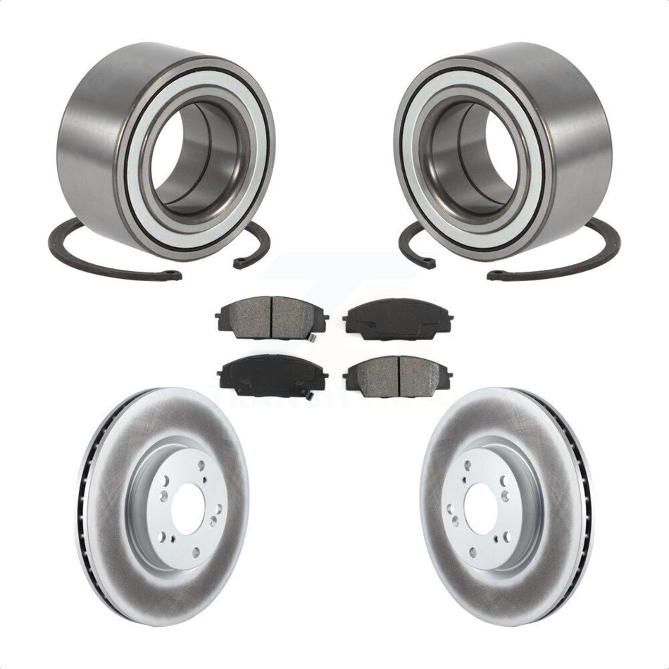 Front Wheel Bearing Coated Disc Brake Rotors And Pads Kit For 2002-2006 Acura RSX Type-S KBB-126718