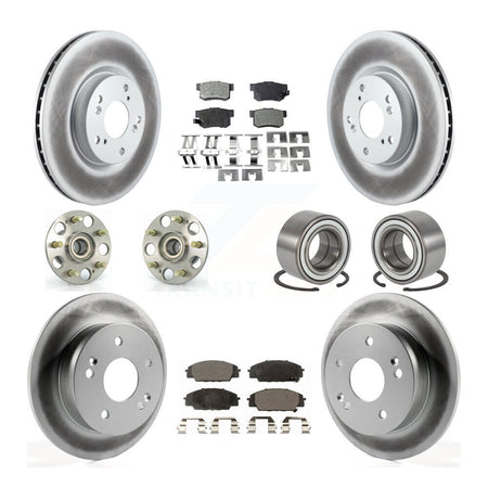 Front Rear Hub Bearing Coated Brake Rotor & Pad Kit (10Pc) For 2002-2006 Acura RSX Type-S KBB-126731