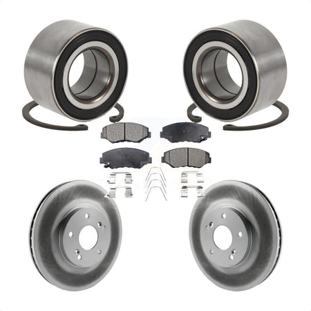 Front Wheel Bearing Coated Brake Rotor And Pad Kit For 2005 Honda Accord Hybrid with 3.0L KBB-126736