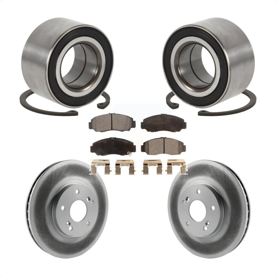Front Wheel Bearing Coated Disc Brake Rotors And Ceramic Pads Kit For Honda Accord KBB-126737