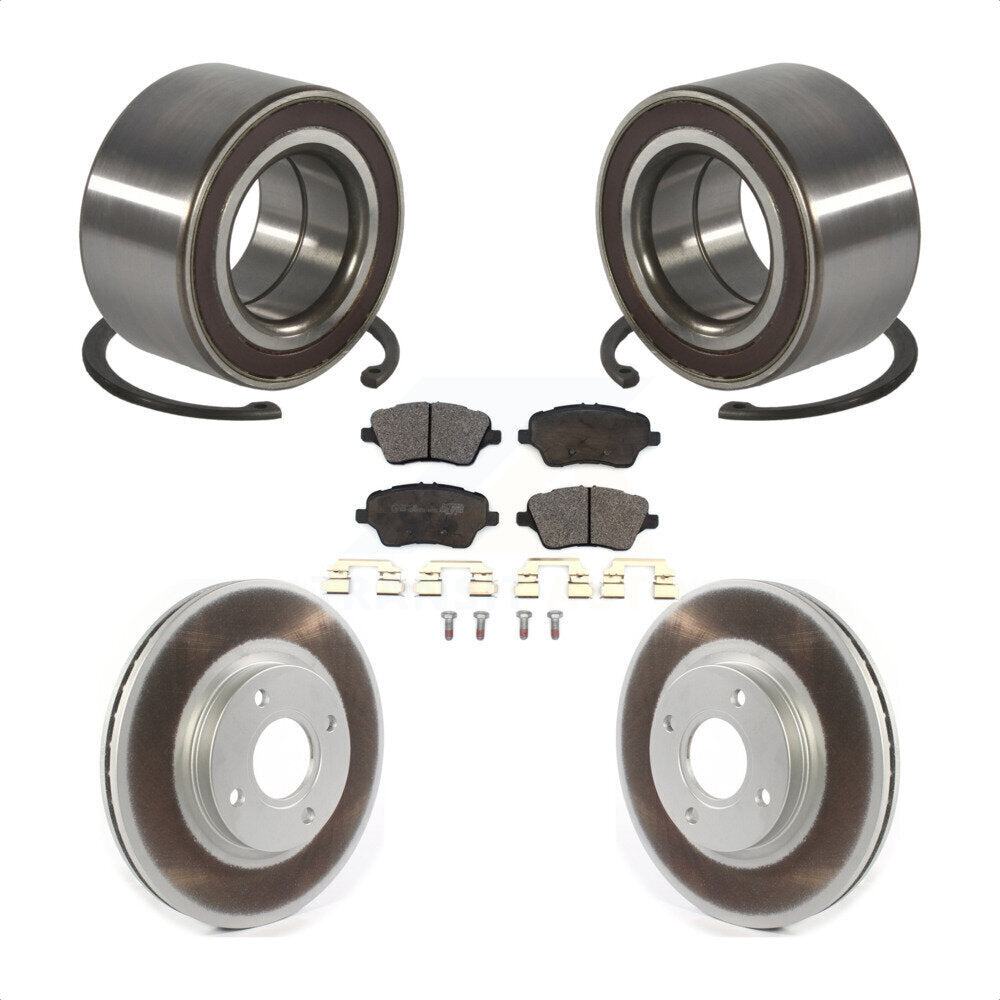 Front Wheel Bearing Coated Disc Brake Rotors And Pads Kit For 2014-2019 Ford Fiesta ST KBB-126738