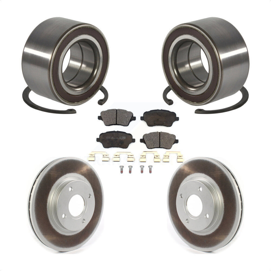 Front Wheel Bearing Coated Disc Brake Rotors And Pads Kit For 2014-2019 Ford Fiesta ST KBB-126738