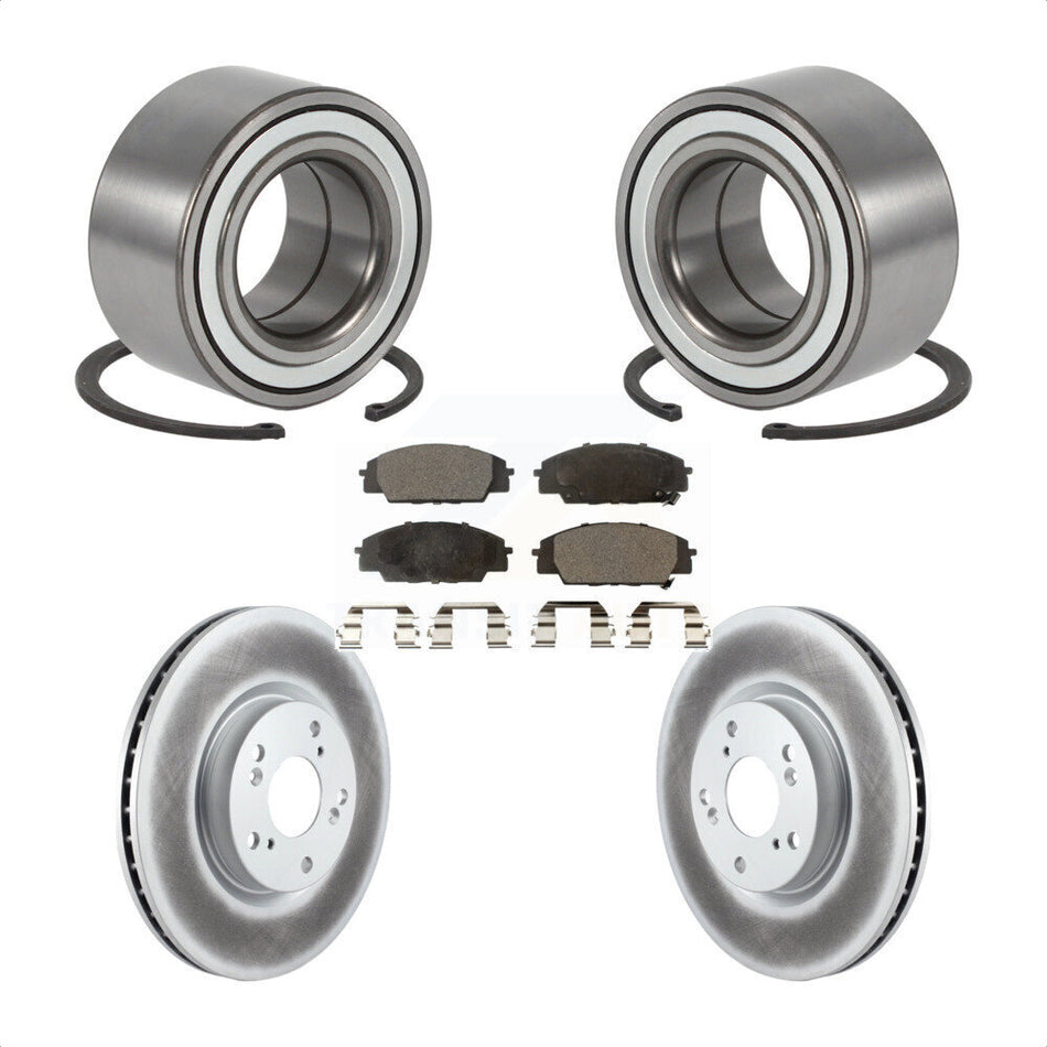 Front Wheel Bearing Coated Disc Brake Rotors And Pads Kit For 2002-2006 Acura RSX Type-S KBB-126740