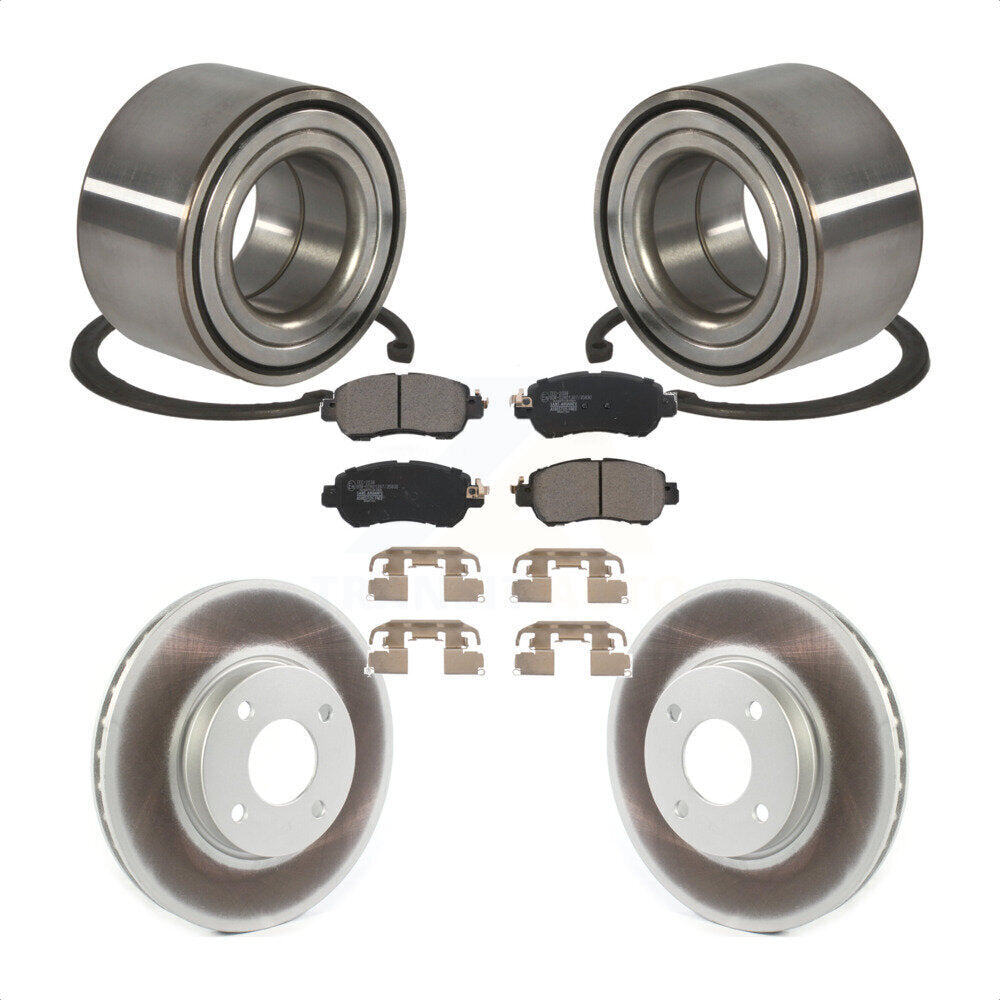 Front Wheel Bearing Coated Disc Brake Rotors And Ceramic Pads Kit For Nissan Kicks Versa KBB-126742