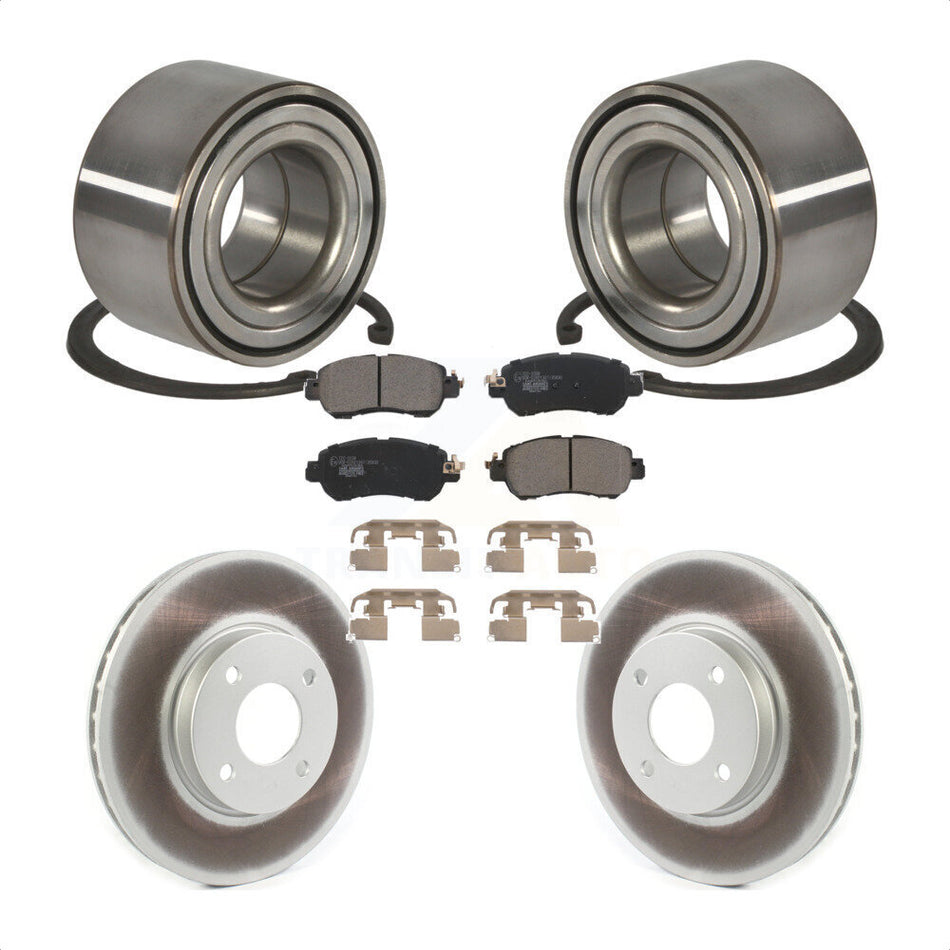 Front Wheel Bearing Coated Disc Brake Rotors And Ceramic Pads Kit For Nissan Kicks Versa KBB-126742