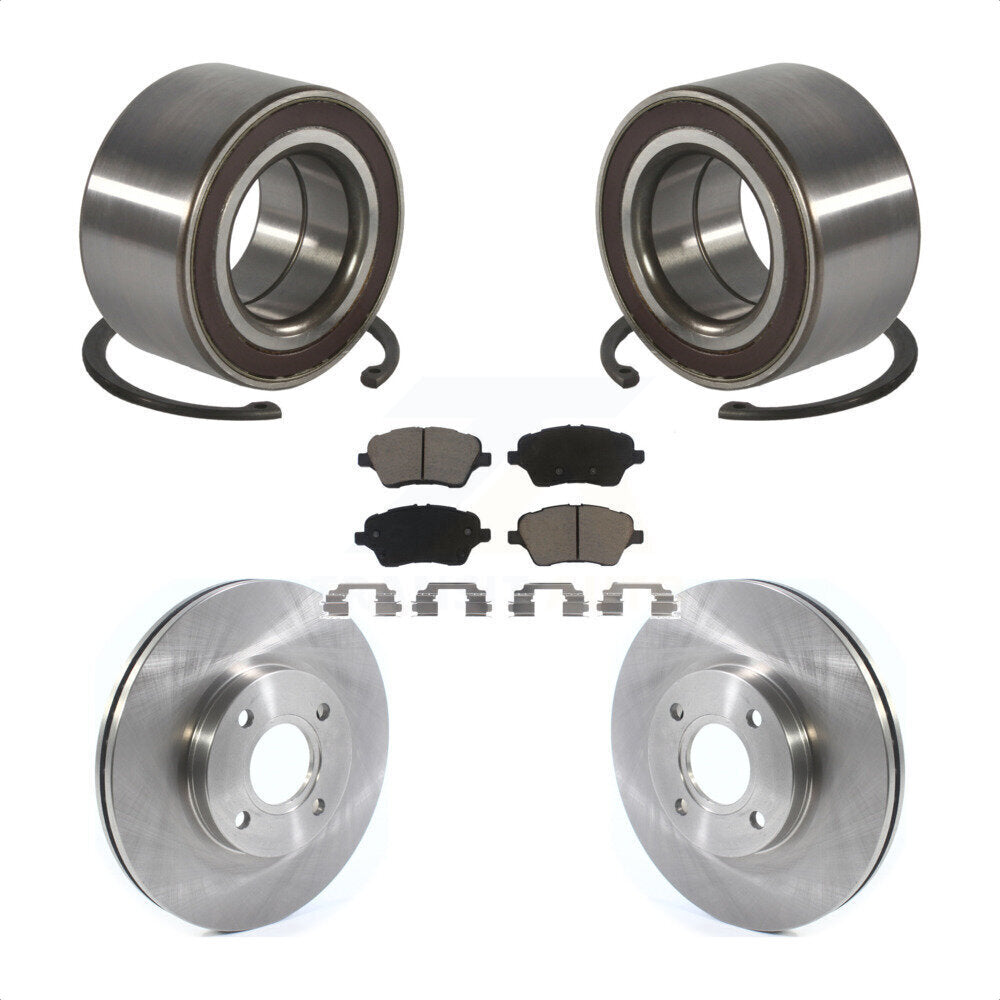 Front Wheel Bearing Disc Brake Rotors And Ceramic Pads Kit For 2014-2019 Ford Fiesta ST KBB-126746