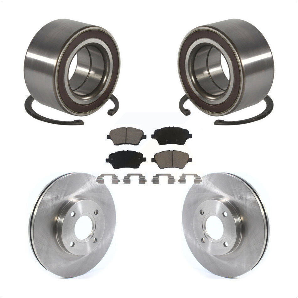 Front Wheel Bearing Disc Brake Rotors And Ceramic Pads Kit For 2014-2019 Ford Fiesta ST KBB-126746