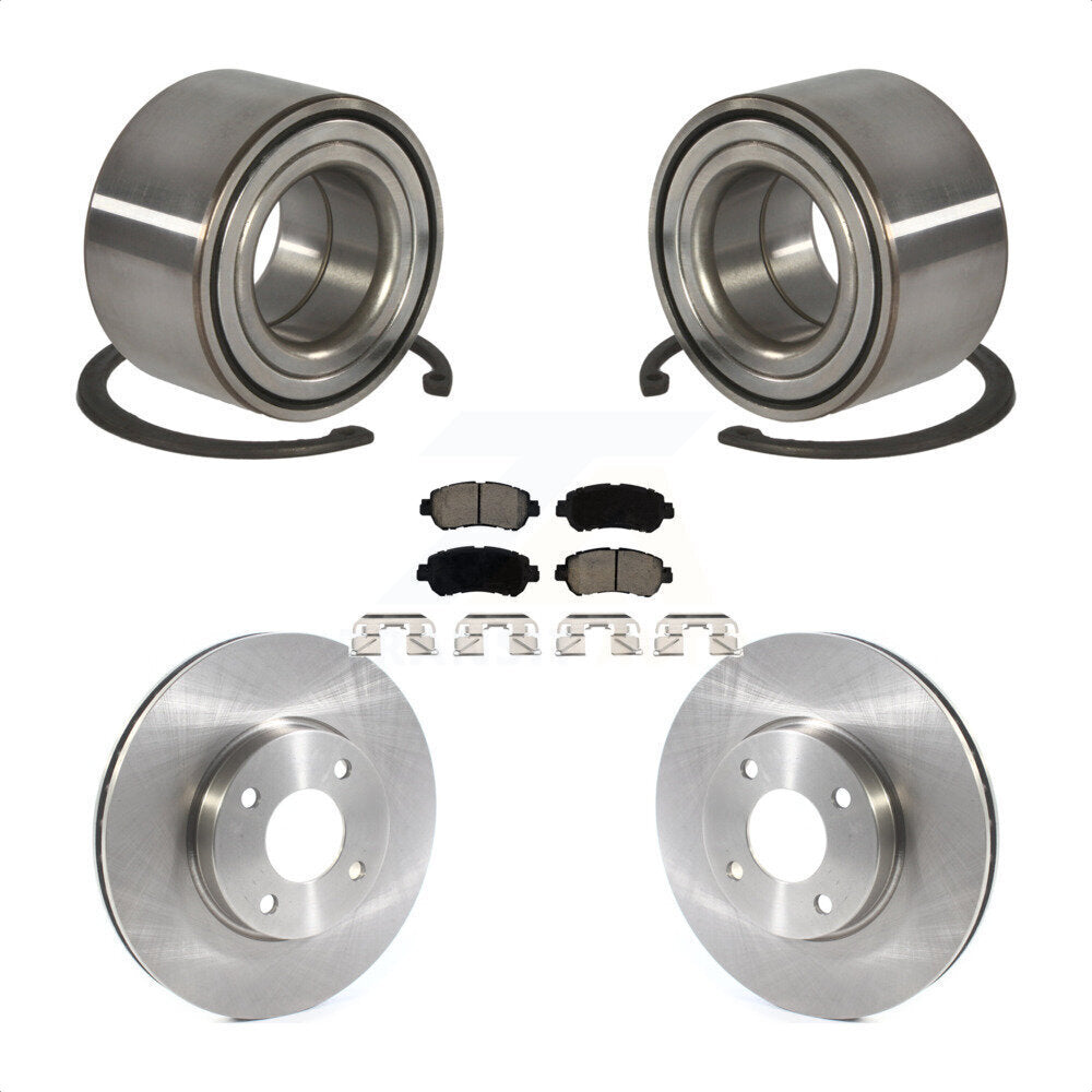 Front Wheel Bearing Disc Brake Rotors And Ceramic Pads Kit For Nissan Kicks Versa KBB-126750