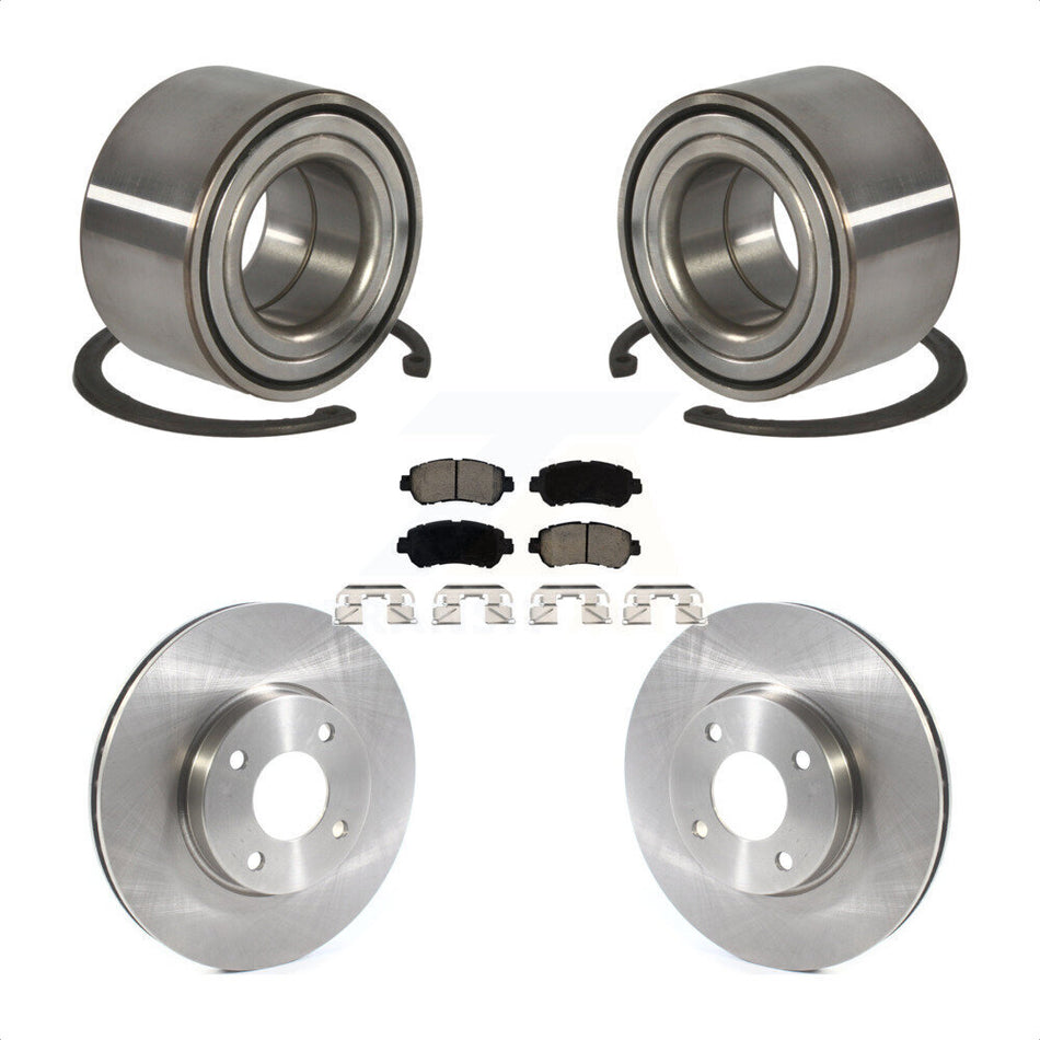 Front Wheel Bearing Disc Brake Rotors And Ceramic Pads Kit For Nissan Kicks Versa KBB-126750