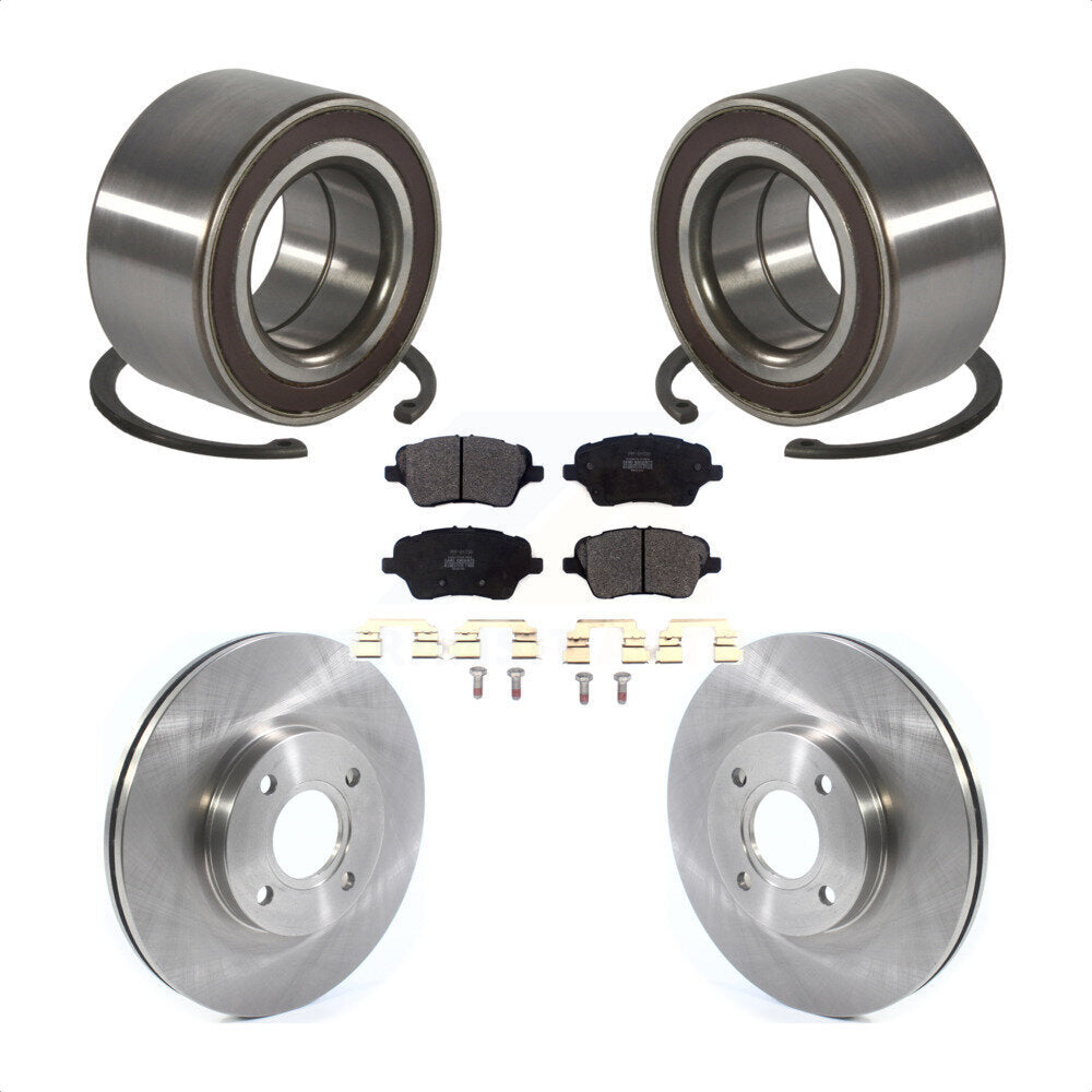 Front Wheel Bearing Disc Brake Rotors And Pads Kit For 2014-2019 Ford Fiesta ST KBB-126754