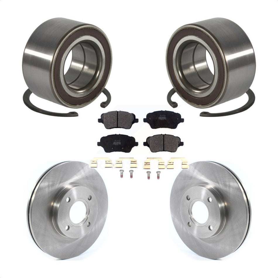 Front Wheel Bearing Disc Brake Rotors And Pads Kit For 2014-2019 Ford Fiesta ST KBB-126754