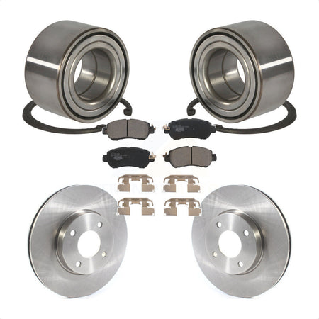 Front Wheel Bearing Disc Brake Rotors And Ceramic Pads Kit For Nissan Kicks Versa KBB-126758