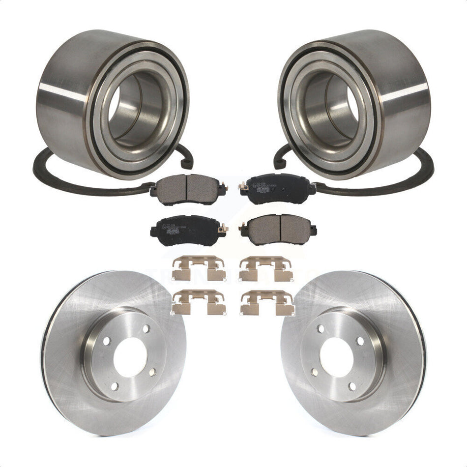 Front Wheel Bearing Disc Brake Rotors And Ceramic Pads Kit For Nissan Kicks Versa KBB-126758
