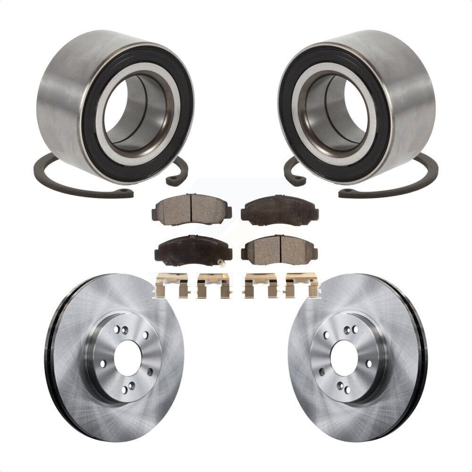 Front Wheel Bearing Disc Brake Rotors And Ceramic Pads Kit For Honda Accord KBB-126760